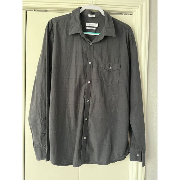 Calvin Klein Other - Classic Charcoal Gray Button-Down Shirt Long Sleeve Casual Business Wear